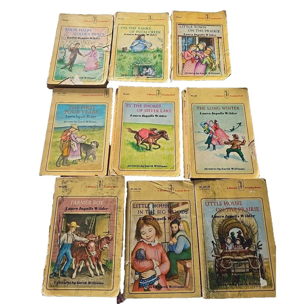 Lot of 9 VTG Little House On The Prairie by Laura Ingalls Wilder Paperback Books